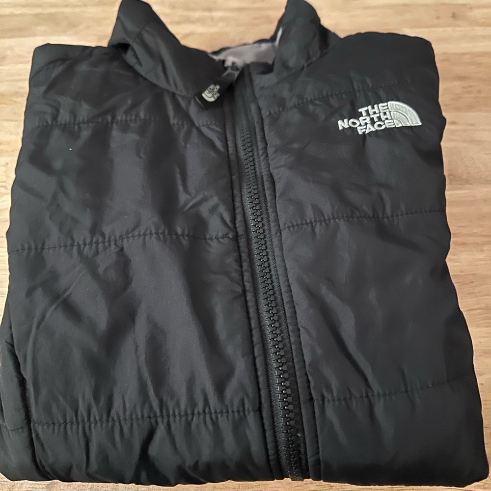 The North Face Black and Light Gray Girls' Puffer Jacket